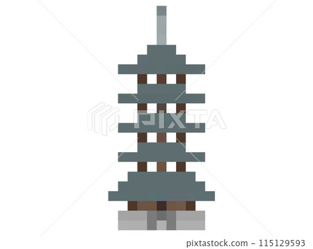 Illustration of a five-storied pagoda 115129593