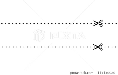 Clipping line and scissors icon Vector Illustration 115130080