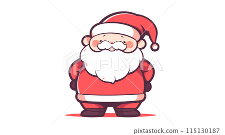 手绘卡通可爱的圣诞老人插画 115130187