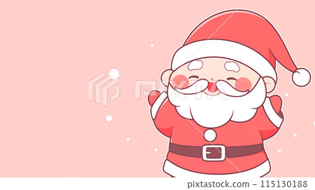 手绘卡通可爱的圣诞老人插画 手绘卡通可爱的圣诞老人插画 115130188