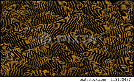 用金粉描繪波浪起伏的琳帕式波浪圖案 115130487