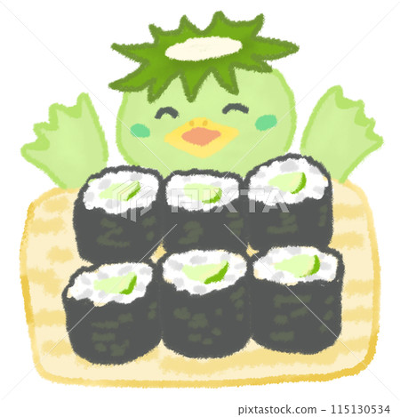 A kappa enjoying wearing a kappa wrap 115130534