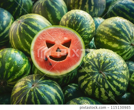 看起來像萬聖節南瓜的西瓜 115130985