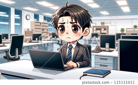 在辦公室工作的商人 115131011