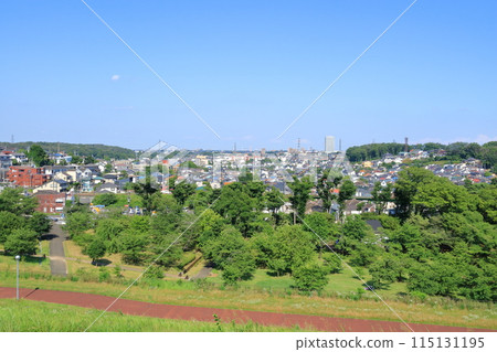 從東京東大和市區狹山自然公園看到的城市景觀 從東京東大和市區狹山自然公園看到的城市景觀 115131195
