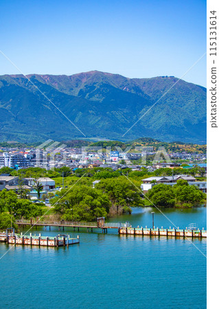 [Lake Biwa scenery] Marine blue view from Lake Biwa Bridge 115131614