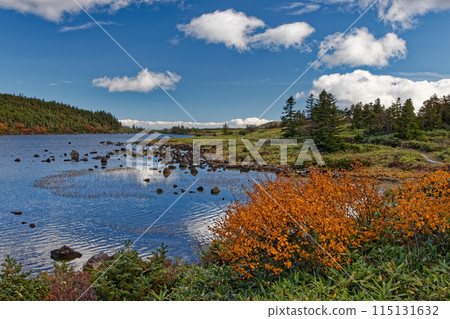 東山脈和鐮沼的紅葉風景 115131632