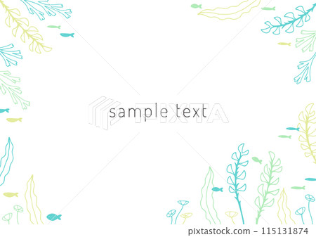 Frame of seaweed and sea creatures 115131874