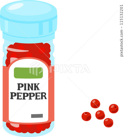 Pink pepper in a bottle 115132201