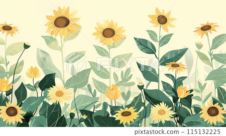 Stylish illustration of sunflower 115132225