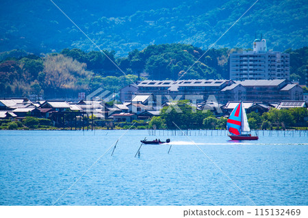 【琵琶湖風景】從琵琶湖大橋眺望蔚藍的大海 115132469