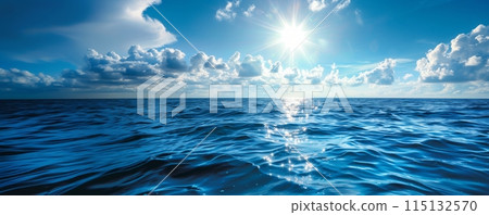 藍天與陽光照射的海面 115132570