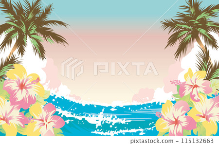 Illustration of summer sea resort Illustration of summer sea resort 115132663