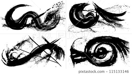 Nami splash handwriting brush illustration Nami splash handwriting brush illustration 115133146