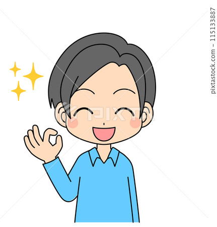 動漫風格女性人物給出 OK 手勢、向量、白色背景、可愛姿勢的插圖 動漫風格女性人物給出 OK 手勢、向量、白色背景、可愛姿勢的插圖 115133887