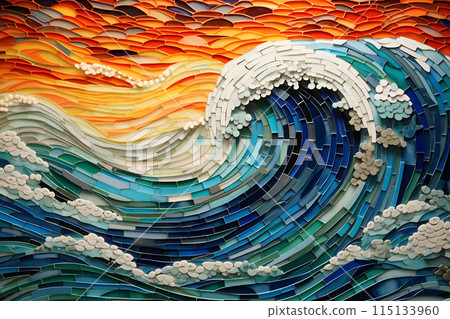 Paper wave artwork 115133960