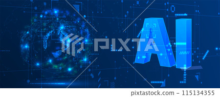 Abstract Artificial intelligence. Cloud computing. Machine learning. Technology web background. Virtual concept futuristic background. Vector art. Abstract Artificial intelligence. Cloud computing. Machine learning. Technology web background. Virtual concept futuristic background. Vector art. 115134355