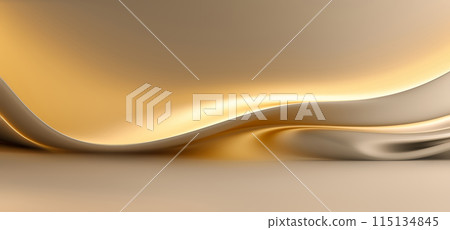 Abstract Light Background with 3D Golden Wave 115134845