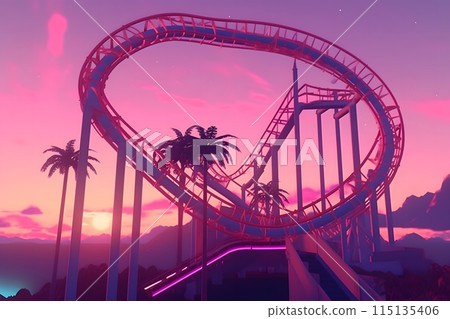 futuristic amusement park. Neural network AI generated art futuristic amusement park. Neural network AI generated art 115135406