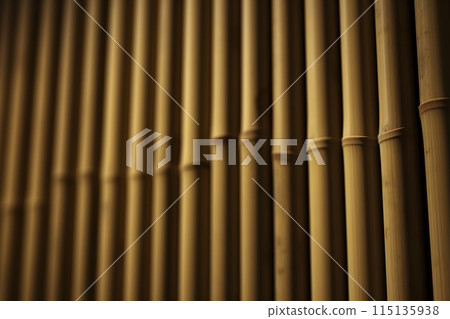 bamboo texture background for interior or exterior design. Neural network AI generated art 115135938