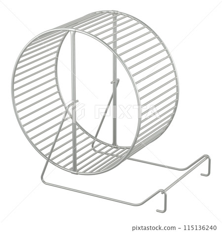 Metallic Hamster Wheel, 3D rendering 115136240