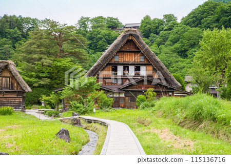 World Heritage Site Shirakawa-go Gassho-style Village Early Summer Season Wada Family Home World Heritage Site Shirakawa-go Gassho-style Village Early Summer Season Wada Family Home 115136716