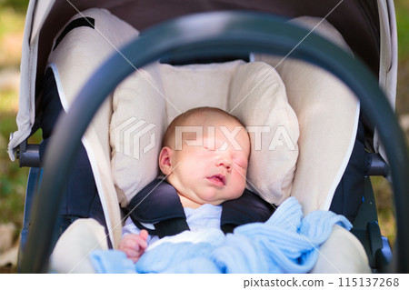 Newborn baby in car seat 115137268