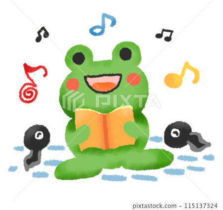 青蛙和蝌蚪快樂地唱歌 115137324