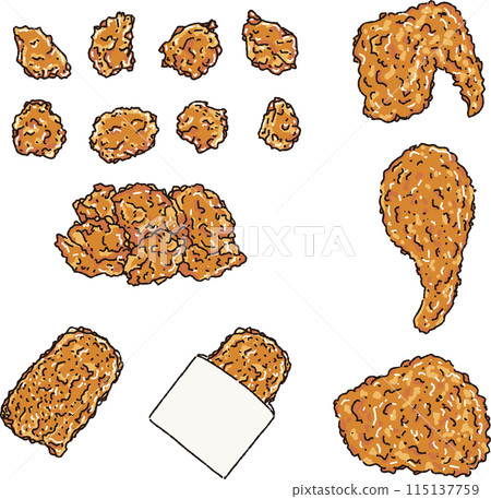 炸雞塊插圖集 炸雞塊插圖集 115137759