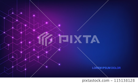Vector illustration of hexagons pattern. Geometric abstract background with simple hexagonal elements. Creative idea for medical, technology or science design. 115138128