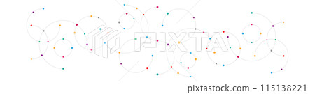 Abstract geometric background with plexus circles. Vector illustration of minimalistic design. 115138221