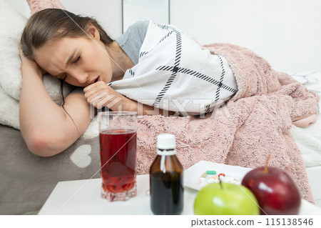 Cough and high temperature often occur during illness. Cough and high temperature often occur during illness. 115138546