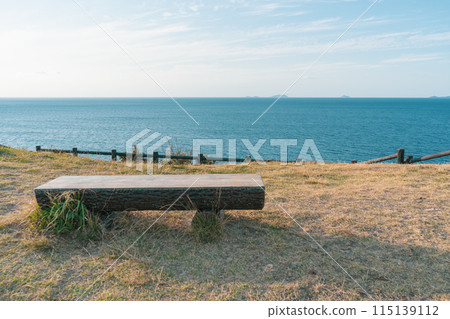 A view of the observation deck at Yakatame Park on Nakadori Island in the Goto Islands in Nagasaki Prefecture 115139112