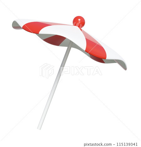 3d beach umbrella or parasol isolated. summer travel concept, 3d render illustration 3d beach umbrella or parasol isolated. summer travel concept, 3d render illustration 115139341