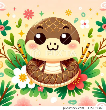 Snake illustrations that can be used for New Year's cards 115139363