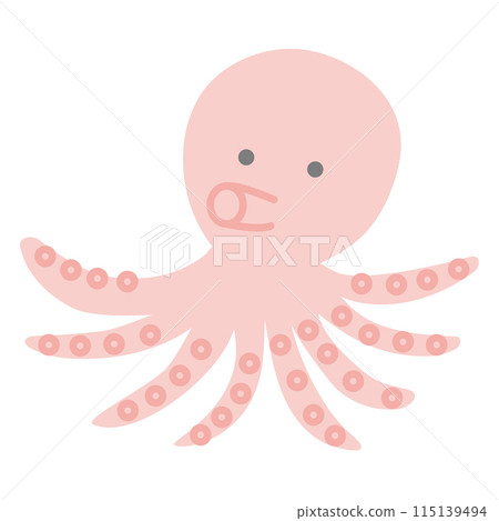 Light colored cute octopus illustration 115139494