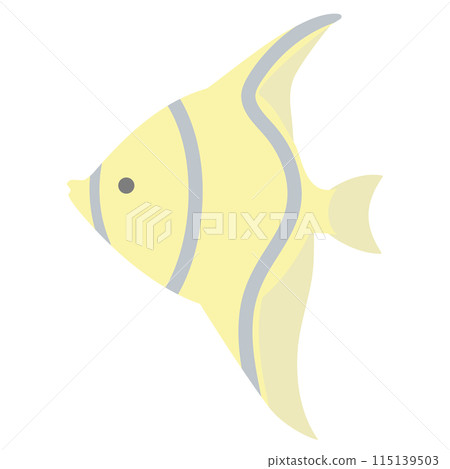 Illustration of a cute angelfish in pale colors Illustration of a cute angelfish in pale colors 115139503