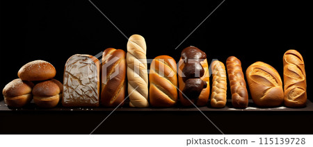 Still Life with Artisan Breads 115139728