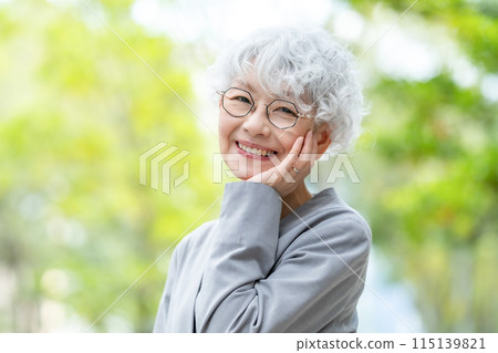 Senior woman business fresh greenery 115139821