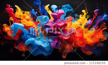 Abstract Color Explosion in Motion 115140250