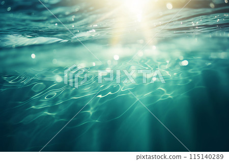 Sun shining over ocean water 115140289