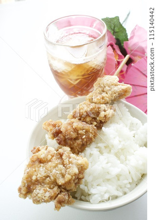 Fried chicken skewers Fried chicken skewers 115140442