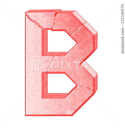 3D rendered illustration. Newspaper style letter on white background. Stony broken font. 115140574
