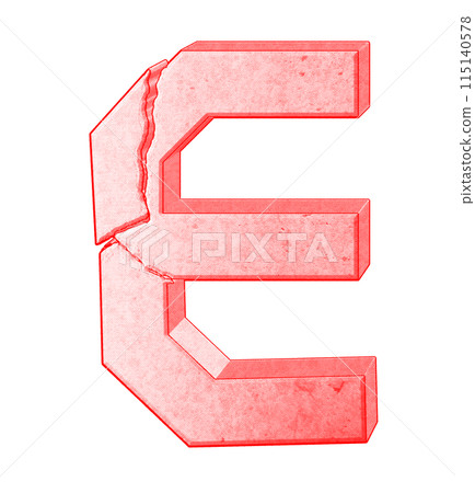 3D rendered illustration. Newspaper style letter on white background. Stony broken font. 115140578