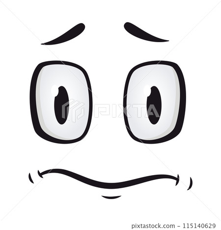 Cartoon faces. Funny face expressions, caricature emotions. Cute character with expressive eyes and mouth, vector smiley emoticon tongue emoticon Cartoon faces. Funny face expressions, caricature emotions. Cute character with expressive eyes and mouth, vector smiley emoticon tongue emoticon 115140629