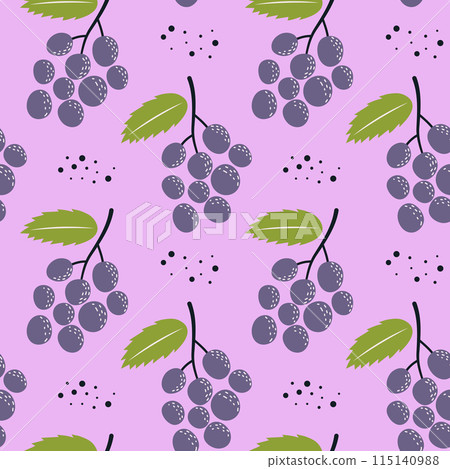 Seamless pattern with grapevine on pastel purple background Seamless pattern with grapevine on pastel purple background 115140988