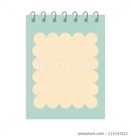 Memo notepad with cute cloud design. Spiral notebook template for notes. Memo notepad with cute cloud design. Spiral notebook template for notes. 115141011