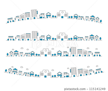 Simple cityscape line set 115141249