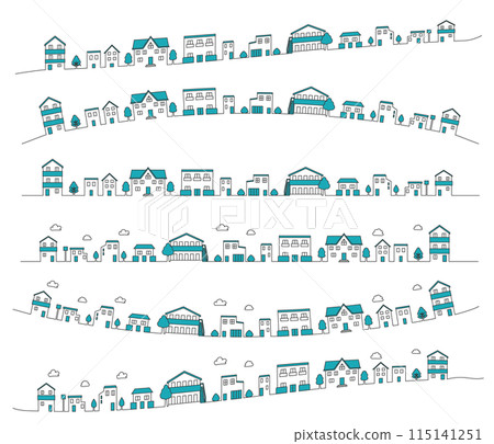 Simple cityscape line set 115141251