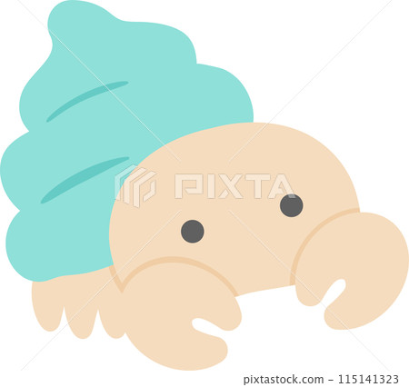 Hermit crab vector illustration material_green seashell Hermit crab vector illustration material_green seashell 115141323